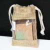 Petit sac en jute avec fenêtre 16 x 10 cm