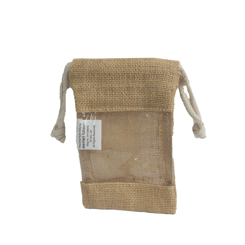 Petit sac en jute avec fenêtre 16 x 10 cm