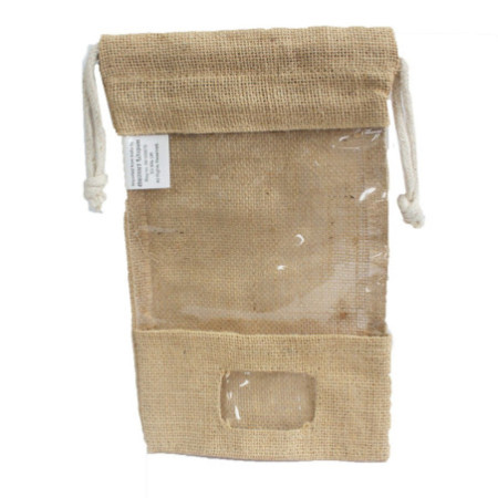 Sac en jute avec fenêtre 25x16cm et pochette