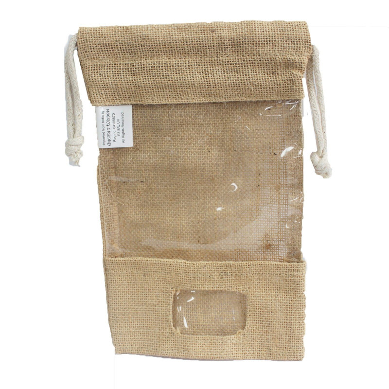Sac en jute avec fenêtre 25x16cm et pochette