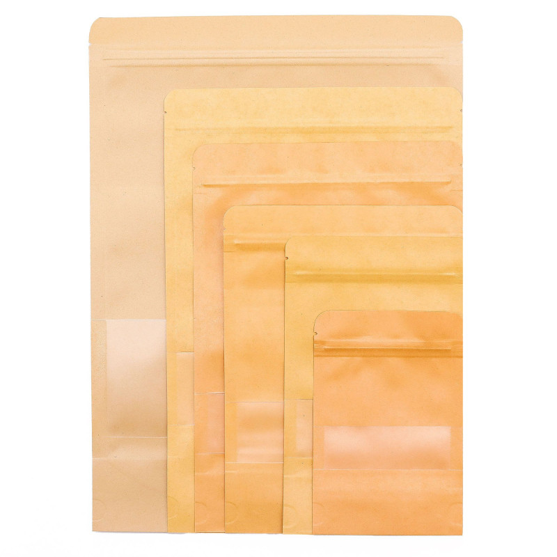 10x Sachet Kraft à Fenêtre 20 x 30 cm