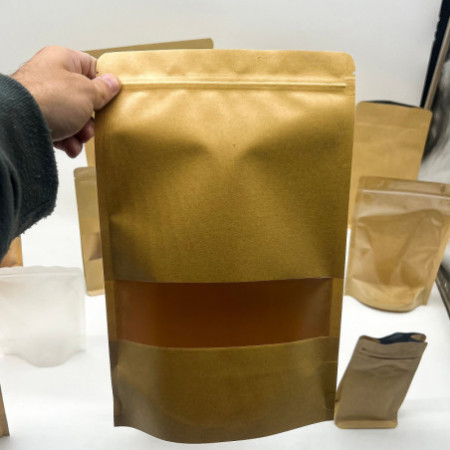 10x Sachet Kraft à Fenêtre 20 x 30 cm