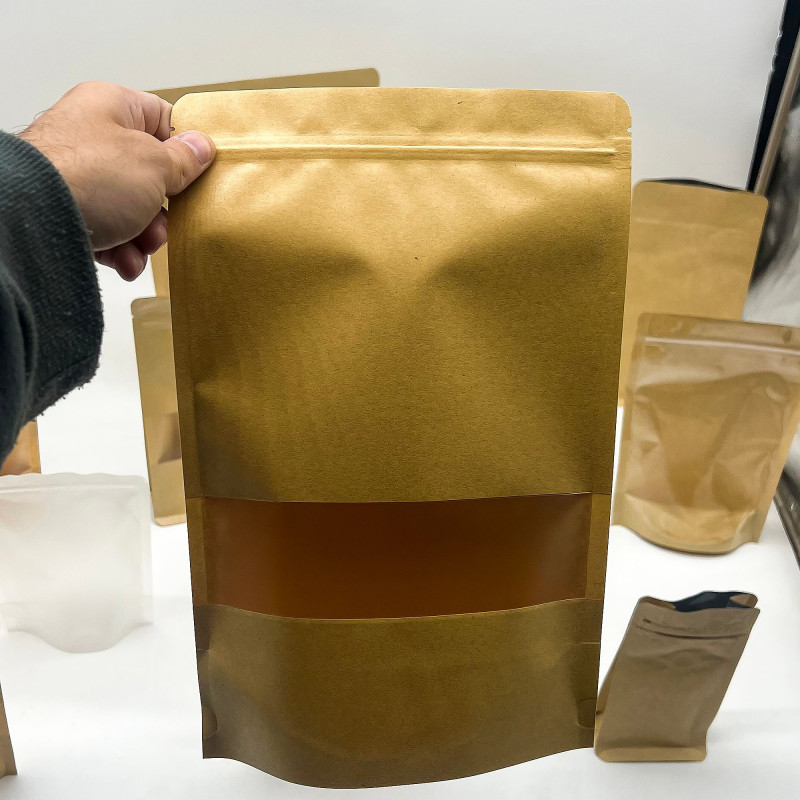 10x Sachet Kraft à Fenêtre 20 x 30 cm