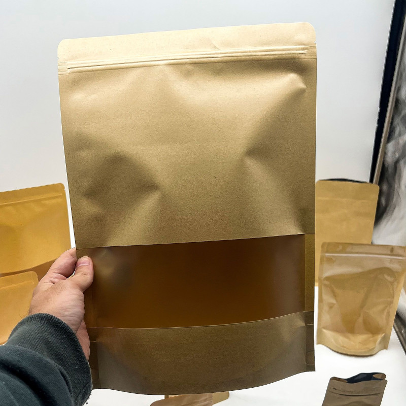 10x Sachets Kraft à Fenêtre 25 x 35 cm