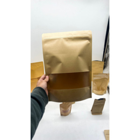 10x Sachets Kraft à Fenêtre 25 x 35 cm