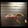 Grand mobile dragon rouge en noix de coco 46 cm