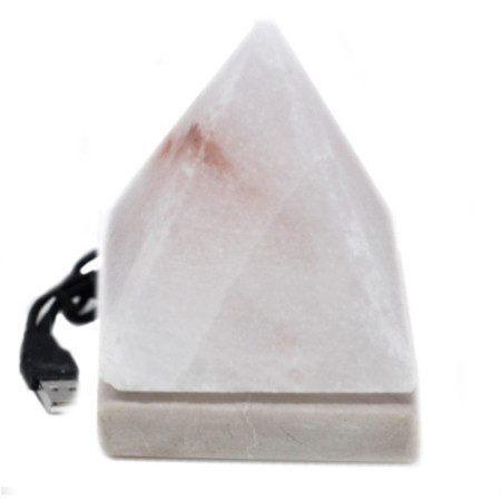 Lampe de sel USB Pyramide BLANCHE de qualité - 9 cm (multicolore)