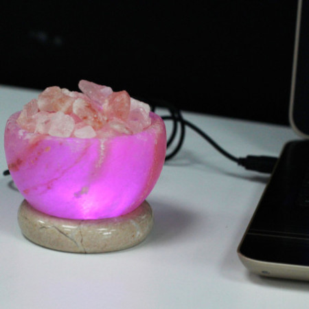 Lampe USB Fire Bowl en sel de l'Himalaya (Multicolore)