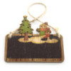 Lot de 2 décorations de Noël en bois - Bonhomme de neige et arbre