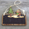 Lot de 2 décorations de Noël en bois - Bonhomme de neige et arbre