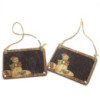 Lot de 2 décorations de Noël en bois - Bonhomme de neige
