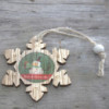 Lot de 2 décorations de Noël en bois - Flocon de neige et bonhomme de neige
