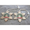 Lot de 2 décorations de Noël en bois - Flocon de neige et bonhomme de neige