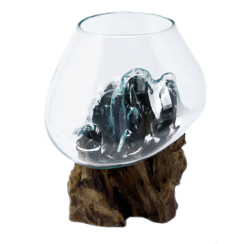 Verre fondu sur bois - Grand bol