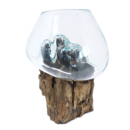 Verre fondu sur bois - Grand bol