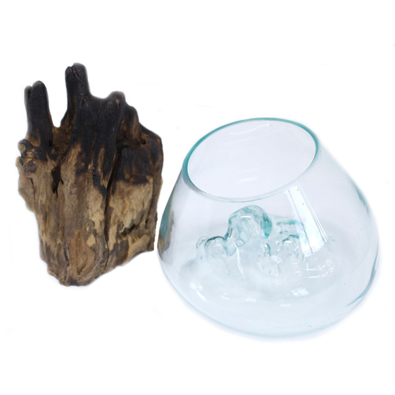 Verre fondu sur bois - Grand bol