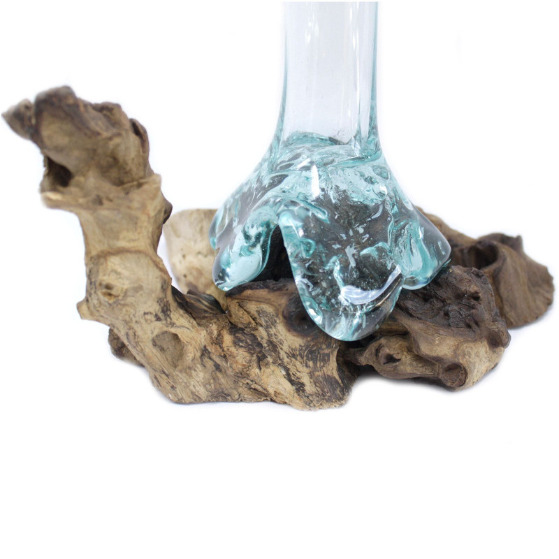 Verre fondu sur bois - Vase