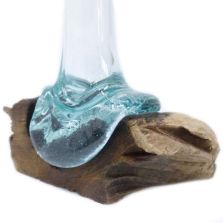 Verre fondu sur bois - Vase