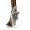 Verre fondu sur bois - Bol suspendu