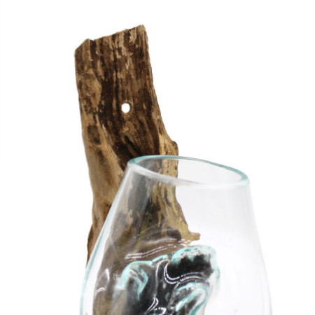 Verre fondu sur bois - Bol suspendu