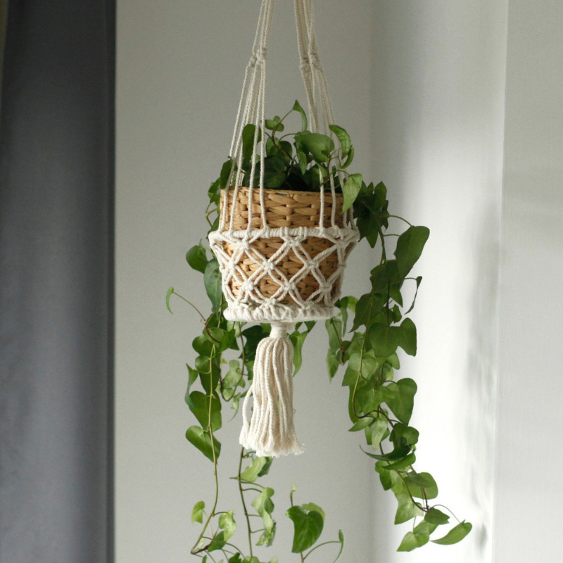 Manique en macramé - Petit pot simple