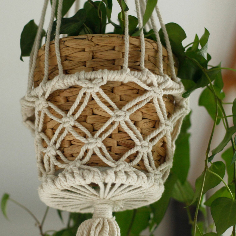 Manique en macramé - Petit pot simple