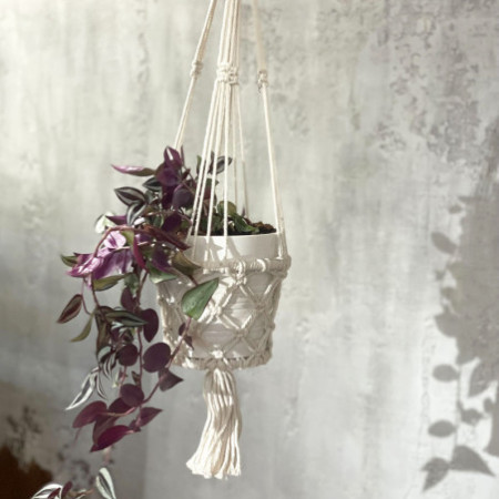 Manique en macramé - Petit pot simple