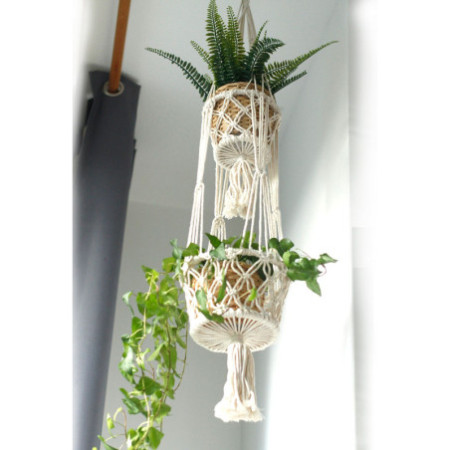 Manique en macramé - Double support