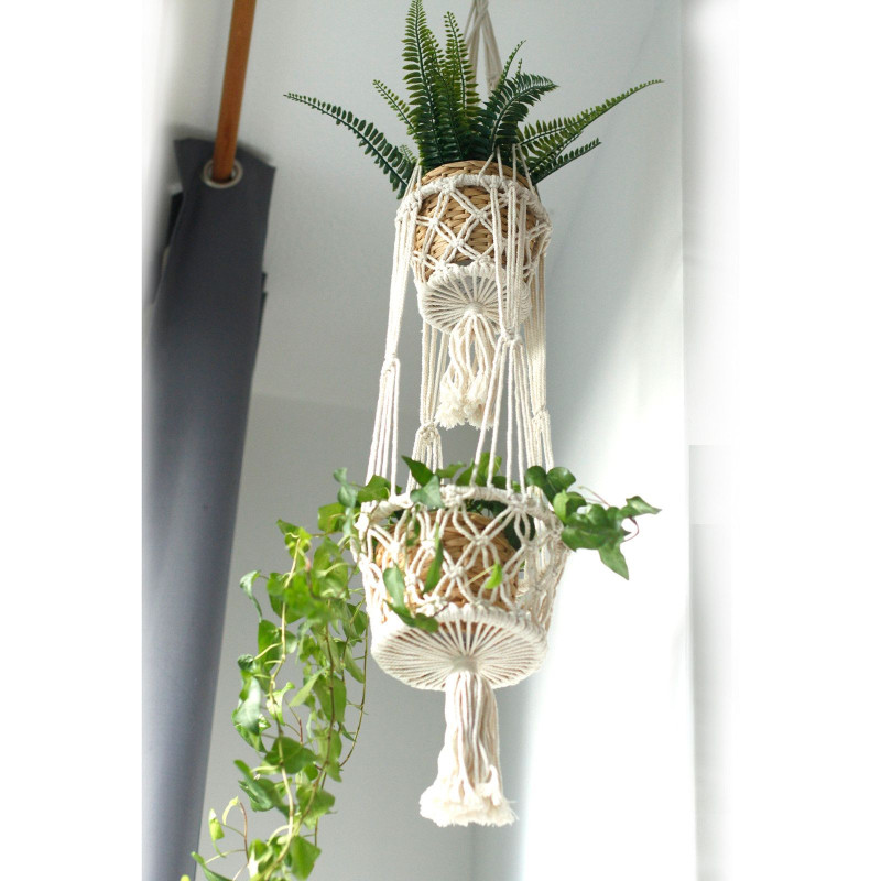 Manique en macramé - Double support