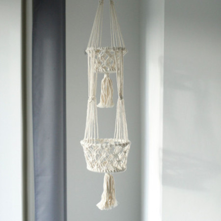 Manique en macramé - Double support