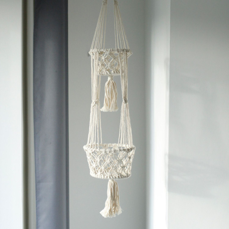 Manique en macramé - Double support