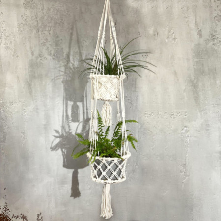 Manique en macramé - Double support