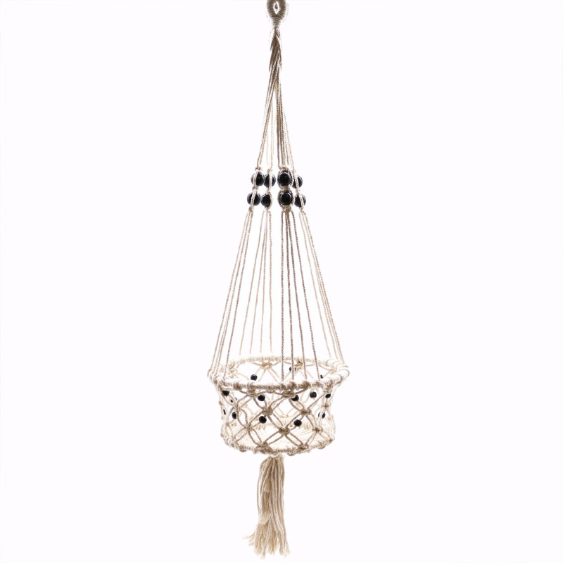 Manique en macramé - Grande taille, perles simples