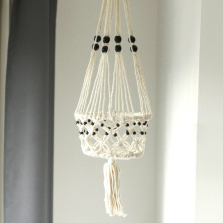 Manique en macramé - Grande taille, perles simples