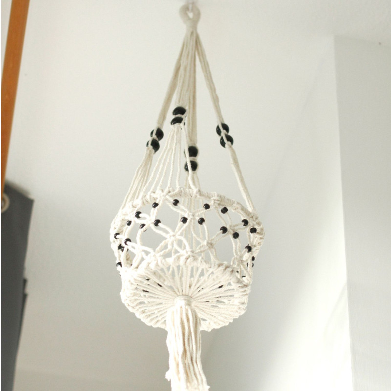 Manique en macramé - Grande taille, perles simples