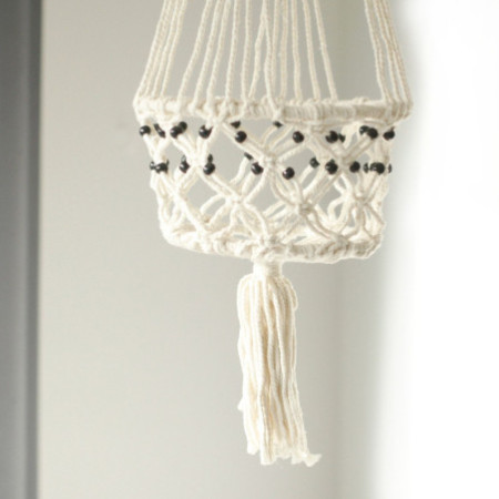 Manique en macramé - Grande taille, perles simples