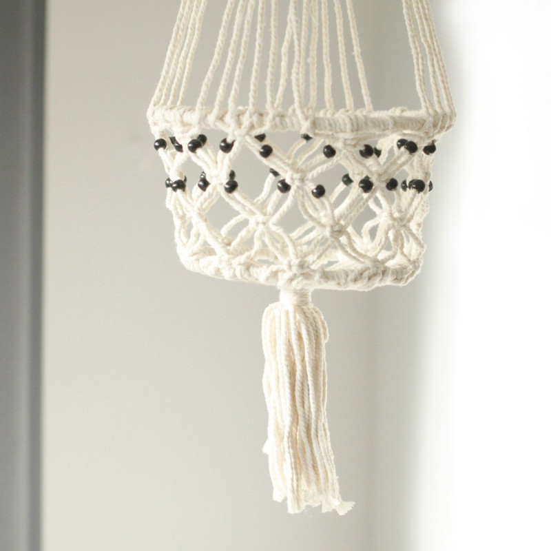 Manique en macramé - Grande taille, perles simples