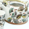 Ensemble de théières à herbes - Éventails en porcelaine