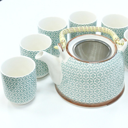 Ensemble de théières à herbes - Mosaïque verte