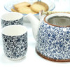 Ensemble de théières à herbes - Motif bleu