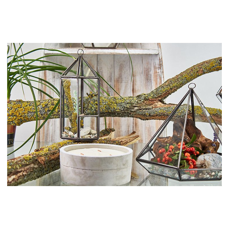 Terrarium en verre - Forme de lanterne