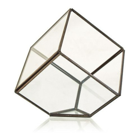 Terrarium en verre - Cube sur coin