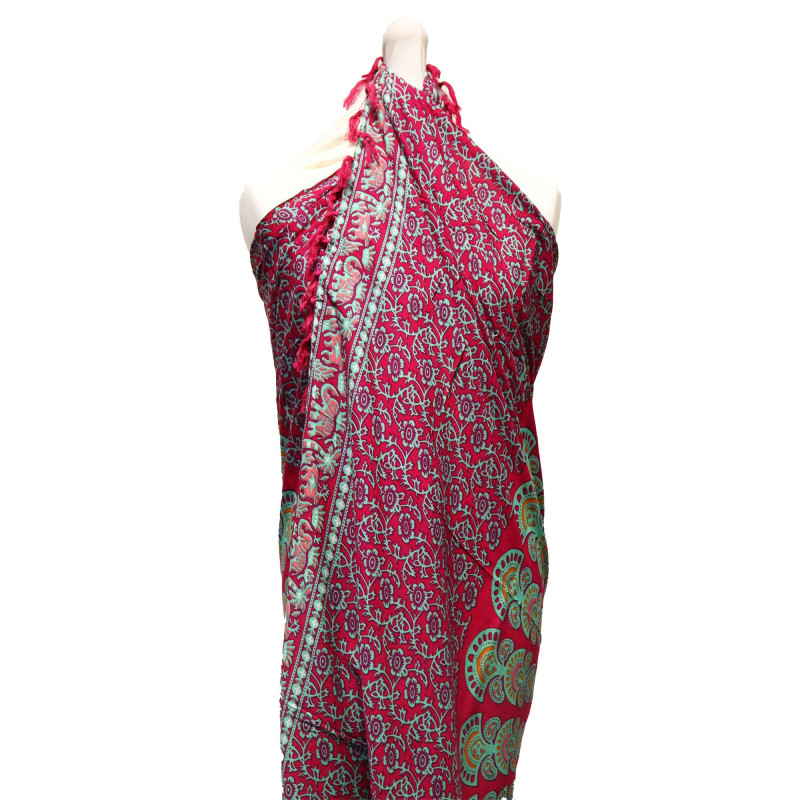 Sarong Mandela violet sarcelle