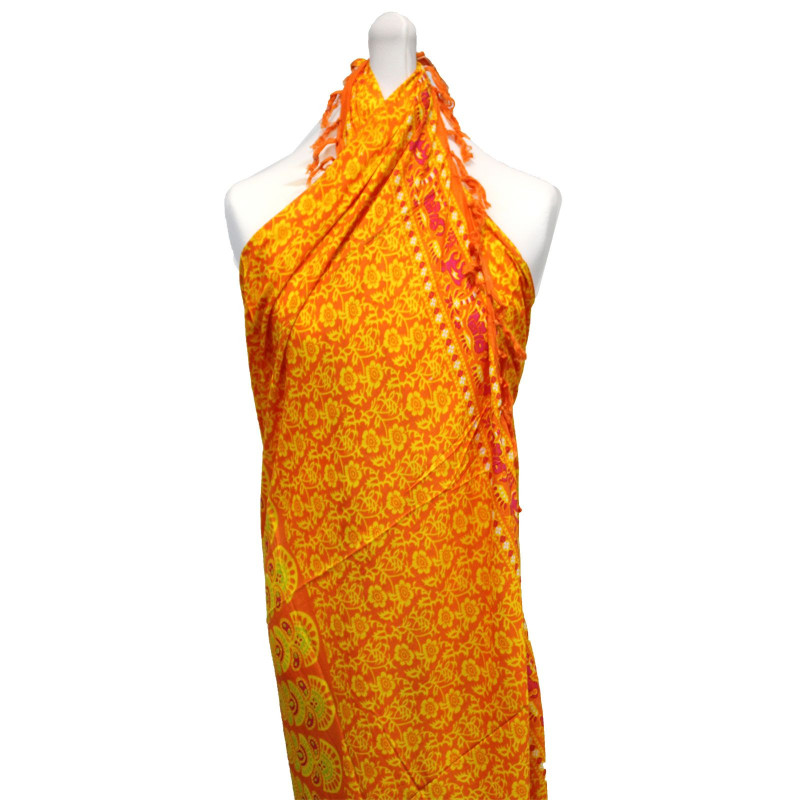 Sarong Mandela orange citron vert