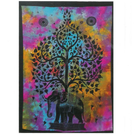 Décoration murale en coton - Arbre à éléphants
