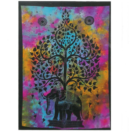 Décoration murale en coton - Arbre à éléphants