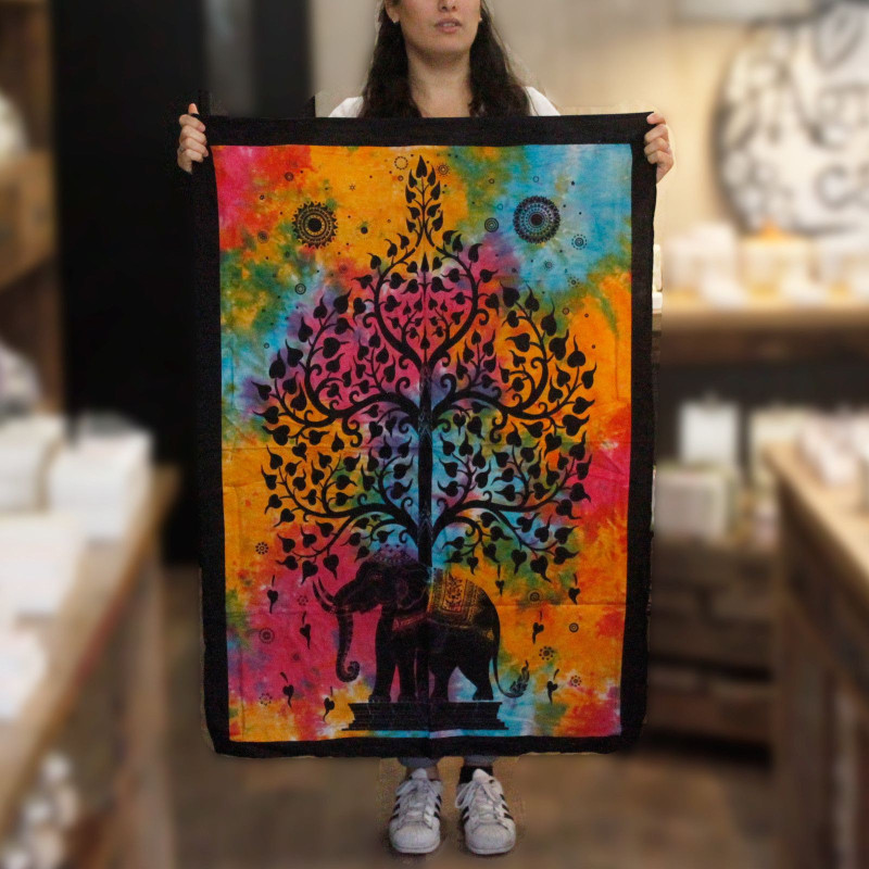 Décoration murale en coton - Arbre à éléphants