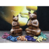 Brûle-encens en bois sculpté - Chat Med Yoga