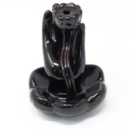 Brûleur d'encens à reflux - Main et fleur de lotus