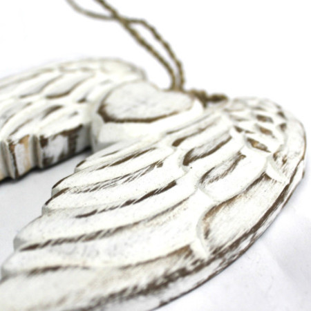 Aile d'ange double et cœur fabriqués à la main - 24 cm